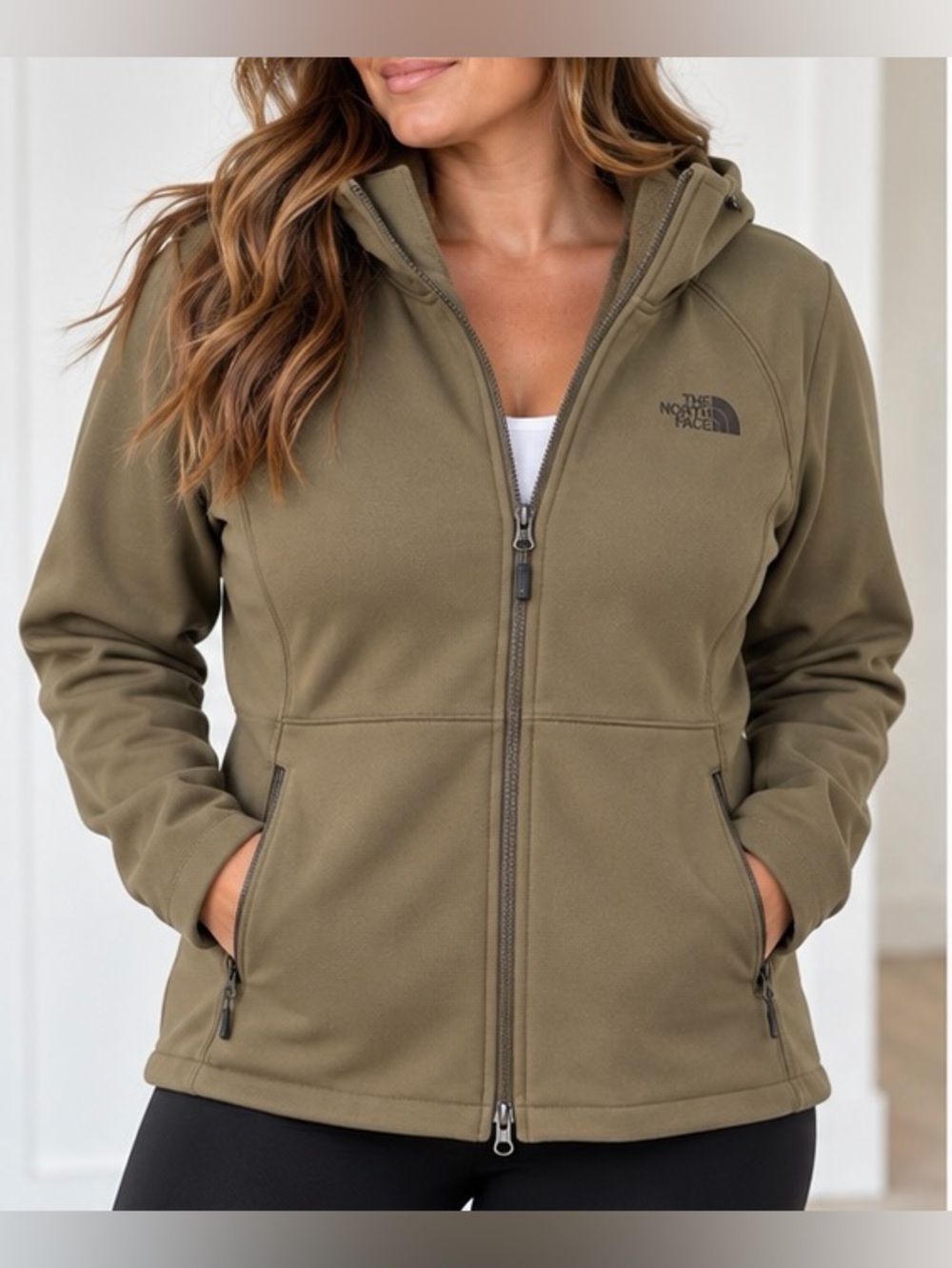 The North Face Women's Olive Green Full-Zip Hooded Jacket